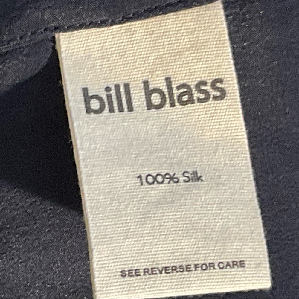 NWT Bill Blass 100% Silk Navy Shift Dress w/ Yellow Ruffle Collar – Size S - Picture 5 of 16